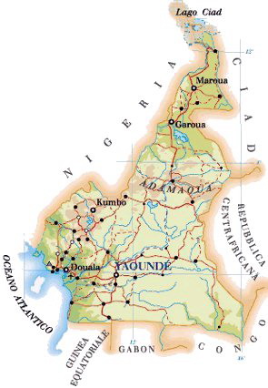 Cartina dettagliata del Camerun