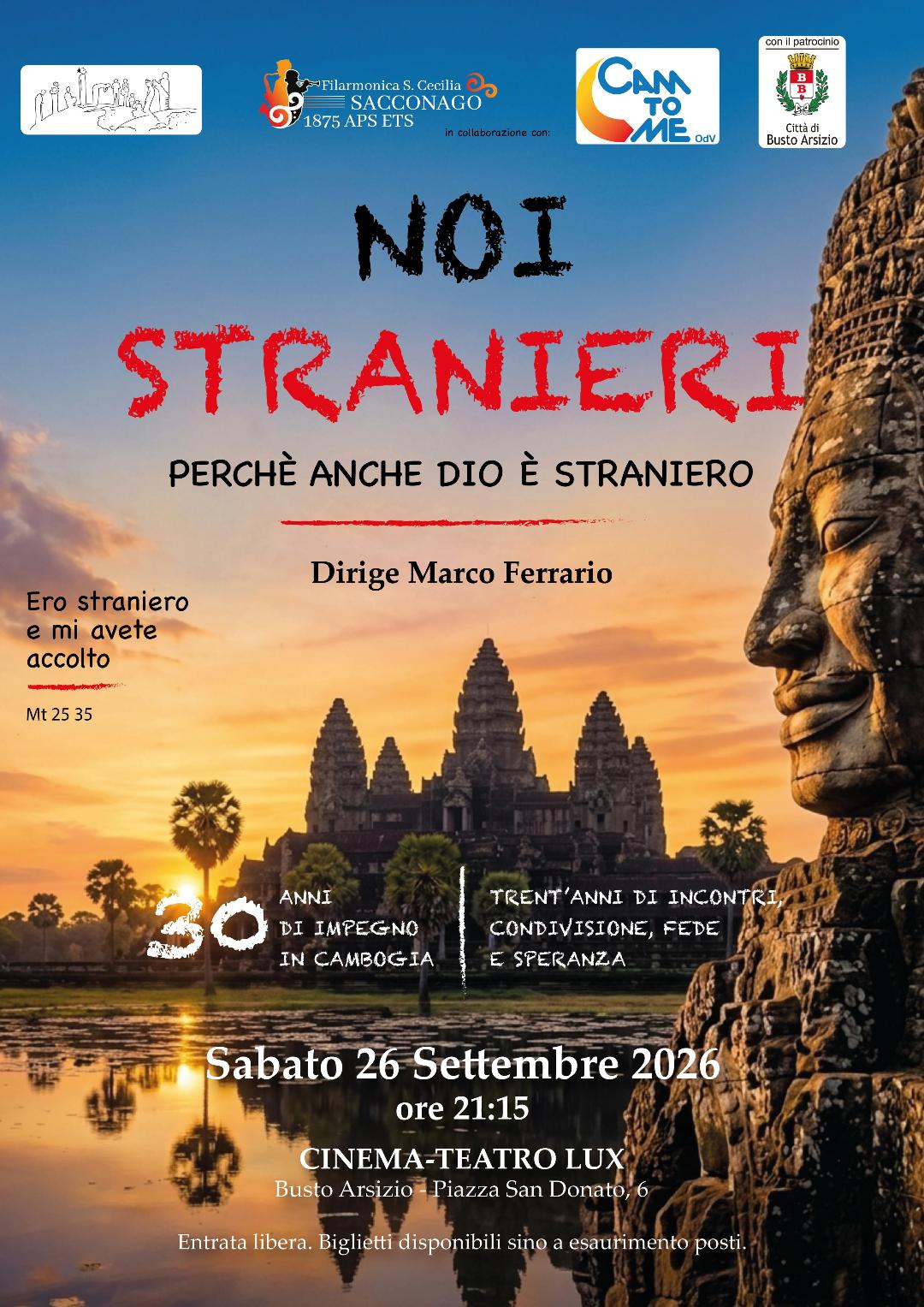 26 settembre 2026 Concerto Filarmonica S. Cecilia di Sacconago: 30 anni di Cambo...